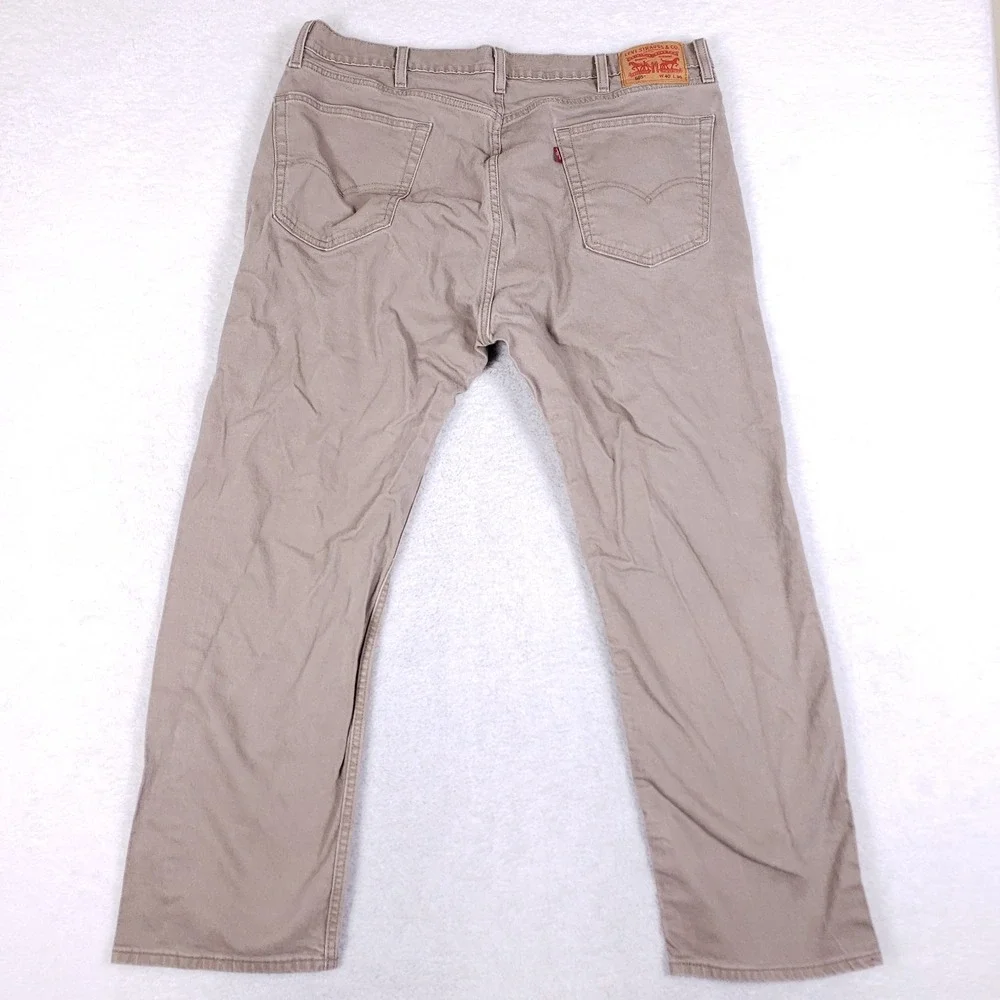 Levi's 505 Regular Fit Jeans Khaki Brown‎ 40x30 Straight Leg WaterLess Denim